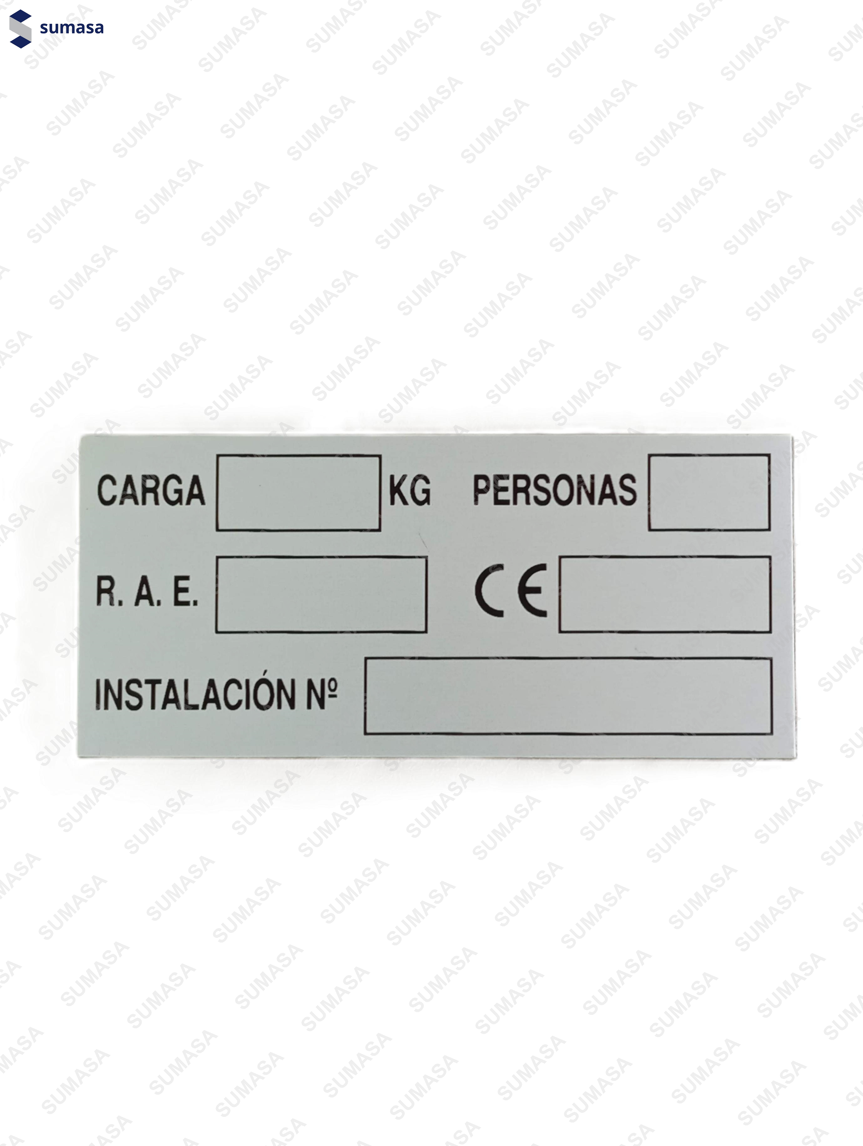 PLACA CAB.KG-PER-RAE-CE-INS-N. ADHESIVA