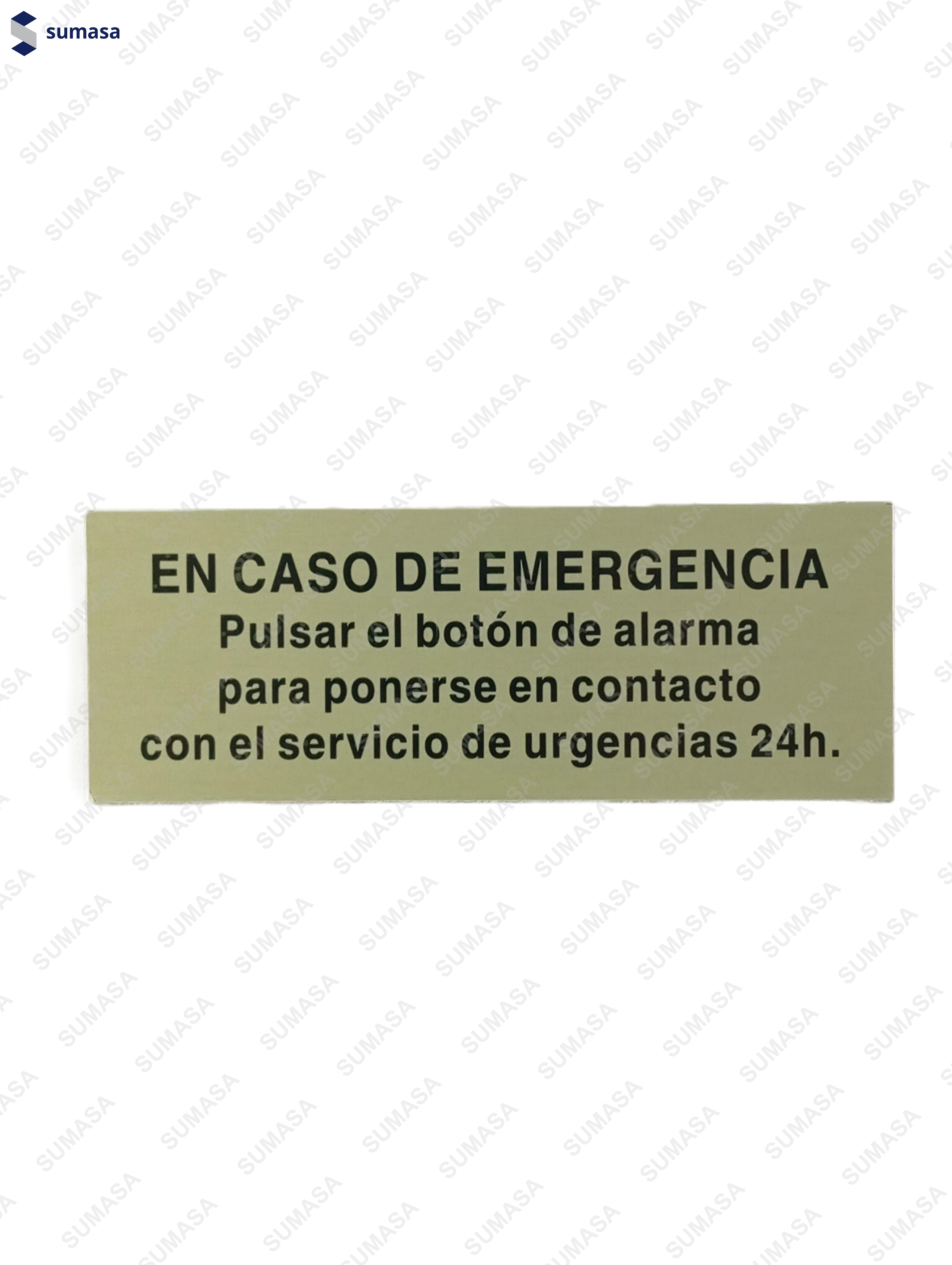 PLACA INSTRUCCIONES TELEFONO EMERGENCIA ADHESIVA