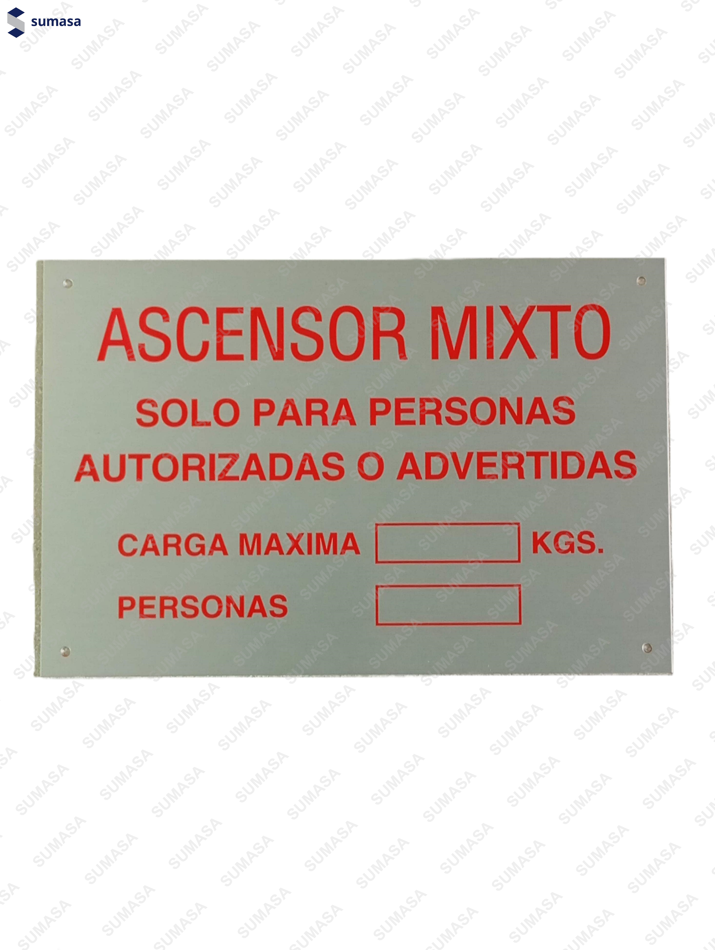 PLACA "PERSONAS NO AUTORIZADAS"